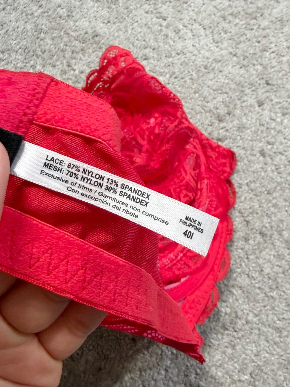 Adore Me Women’s Lace Bra Underwire Romantic Sexy in Red 40I - Picture 12 of 13